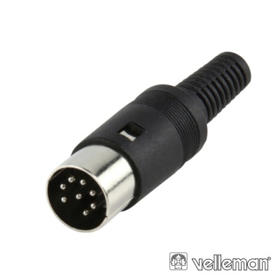 FICHA DIN 8P MACHO PRETA C RABO