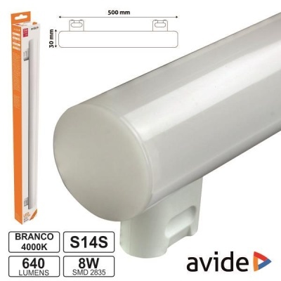 Lâmpada LED tubular branca com embalagem