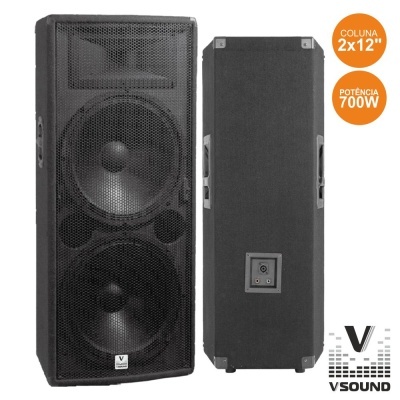 COLUNA PROFISSIONAL 2X12" 700Wmáx VSOUND