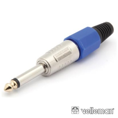 FICHA JACK 6.35MM MACHO MN AZUL PROFISSIONAL VELLEMAN