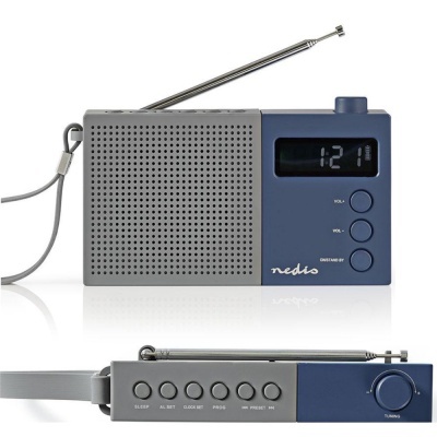 Relógio Despertador Portátil Recarregável C Rádio FM