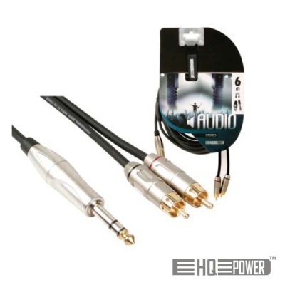 CABO JACK 6.35MM MACHO  2-RCA MACHO ST 6M HQ POWER