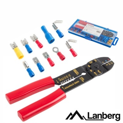 Conjunto de 100 terminais C Alicate de Cravar LANBERG