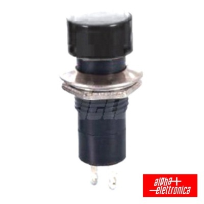 Botão interruptor de pressão preto com base metálica