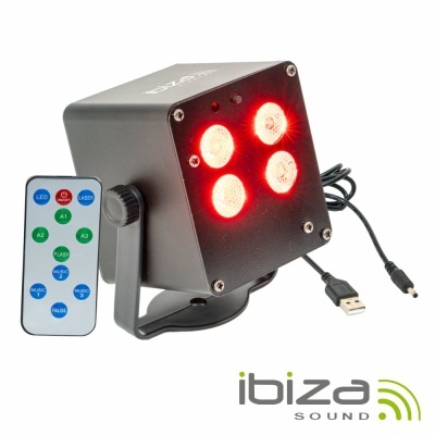 Projetor Luz C 4 LEDS 3W RGB Wash C Comando IBIZA