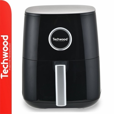 Frigideira elétrica de ar preta Techwood com pega cinzenta