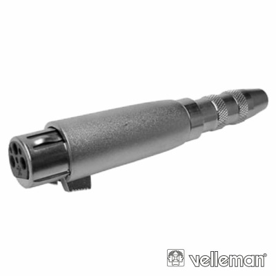 FICHA ADAPTADORA XLR 3P MACHO  JACK 6.35MM FÊMEA VELLEMAN