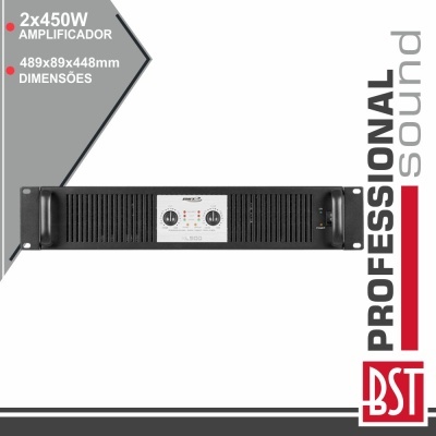AMPLIFICADOR ÁUDIO PRO 2X450W SMPS 248 OHMS BST