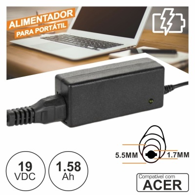 Alimentador P Acer 19V 1.58A 30W 5.5x1.7mm