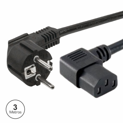 CABO ALIMENTAÇÃO SCHUKO MACHO 3P  IEC C13 FÊMEA 3M EDH