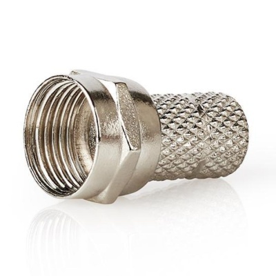 Ficha F Macho Niquelada P Cabo Coaxial 5.0mm 25 Unidades