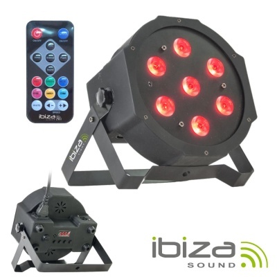 Projetor Luz C 7 LEDS RGBW DMX Comando IBIZA