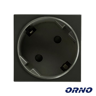 Tomada elétrica de parede preta quadrada