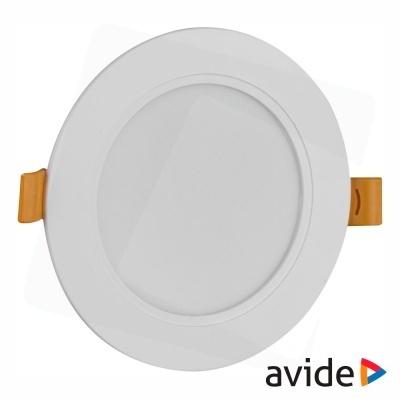 Luz de teto embutida redonda branca com clipes laranja, da marca Avide