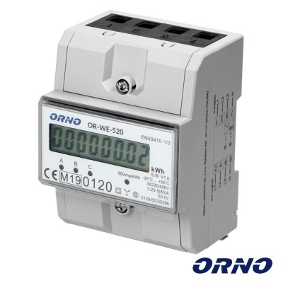 Contador de energia elétrica digital ORNO OR-WE-520 cinzento com display digital