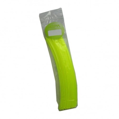 Conjunto de palhinhas verdes fluorescentes em embalagem transparente com etiqueta