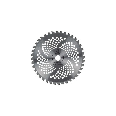 Disco de serra circular metálico prateado com orifícios e texto central LIANXIU