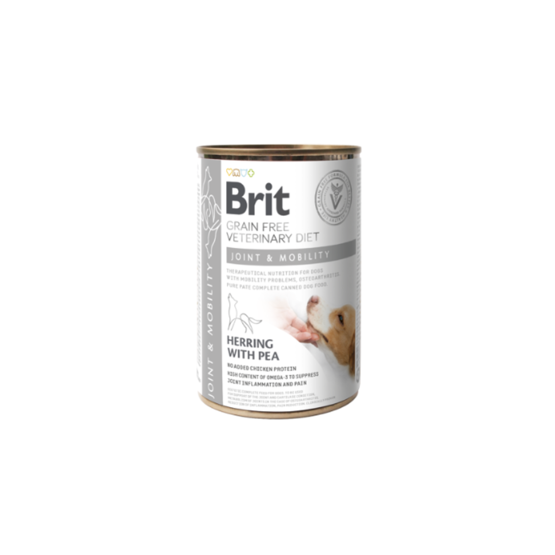 Brit Veterinary Diet Dog Joint & Mobility Grain-Free Herring with Pea | Wet (Lata) | 400 g