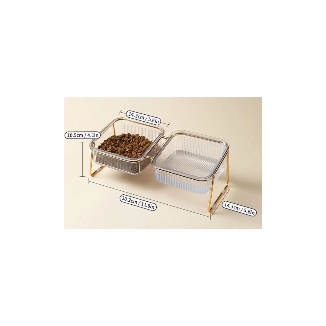 Comedouro duplo transparente