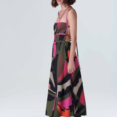 Vestido Folhagem midi Osklen