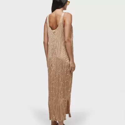 Vestido regata wrinkled satin