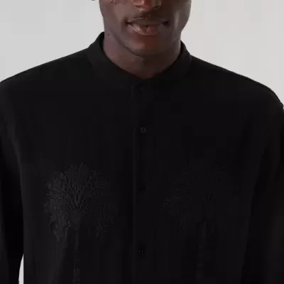 Camisa Colarless Bordado Osklen