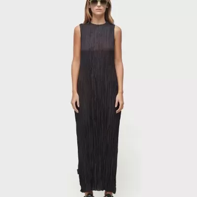 Vestido Wrinkled Satin Rose Blur Double Face Osklen