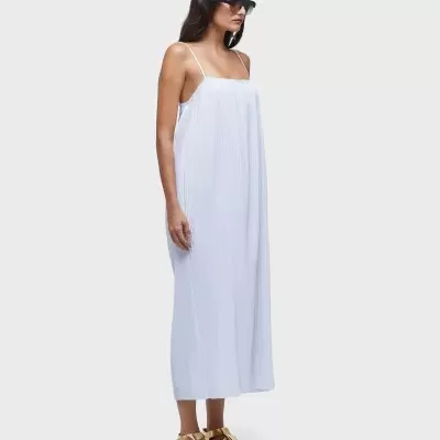 Vestido alças plissado