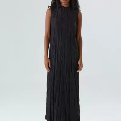 Vestido Wrinkled Satin Double Face Osklen