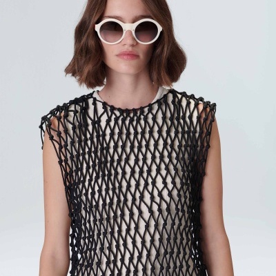 Colete sobreposicao macrame Osklen