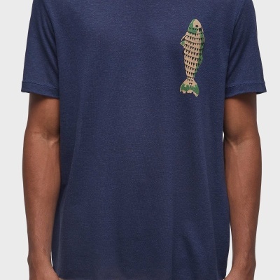 T-Shirt Light Linen Fish Osklen