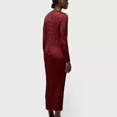 Vestido Longo Wrinkled Satin Double Face Osklen