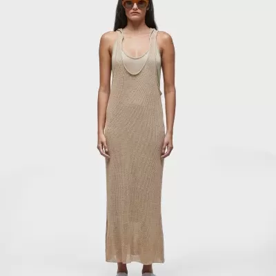 Vestido tricot capuz cortica