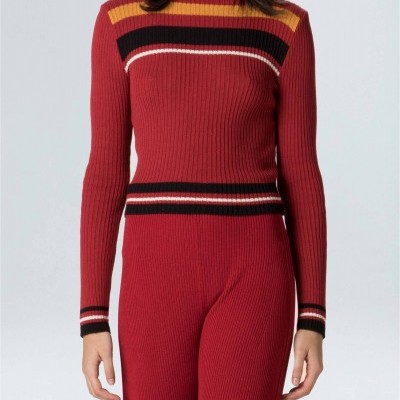 Blusa Feminina Ml Stripes Knit