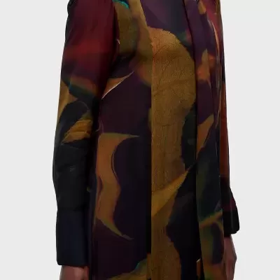 Vestido Gola Longo Glitch Rose Osklen