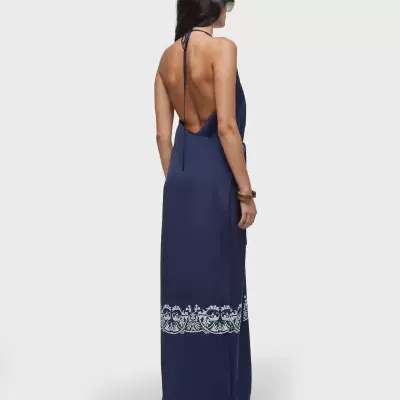 Vestido transpasse ocean blue