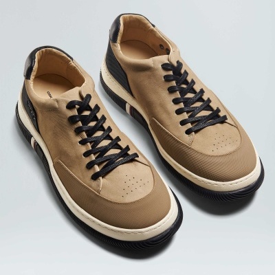 Tenis Hybrid Laces Nobuck Masc Bege