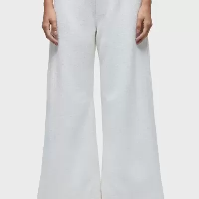 Calça malha canelado rustico