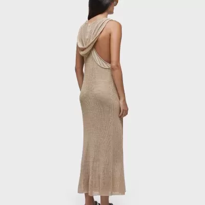 Vestido tricot capuz cortica