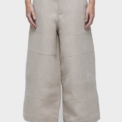 Calça recortes juta