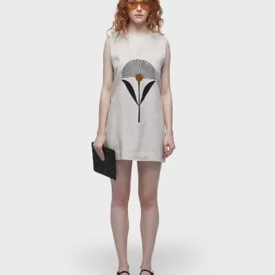 Vestido Reto Bordado Sunflower Osklen