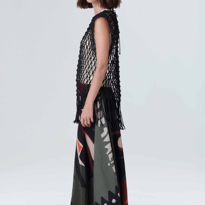 Colete sobreposicao macrame Osklen