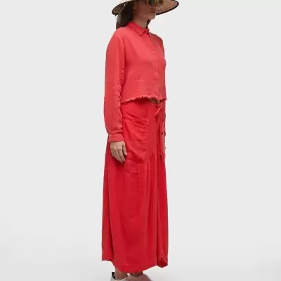 Camisa cropped linho reciclado