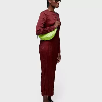 Vestido Longo Wrinkled Satin Double Face Osklen