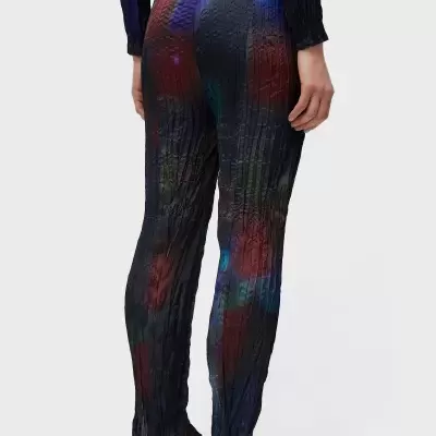 Calça Wrinkled Satin Rose Blur Double Face Osklen