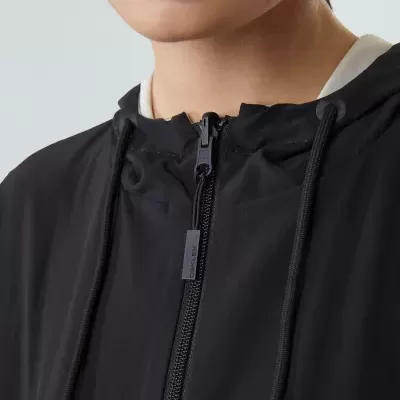 Casaco preto com capuz e fecho de correr Lululemon