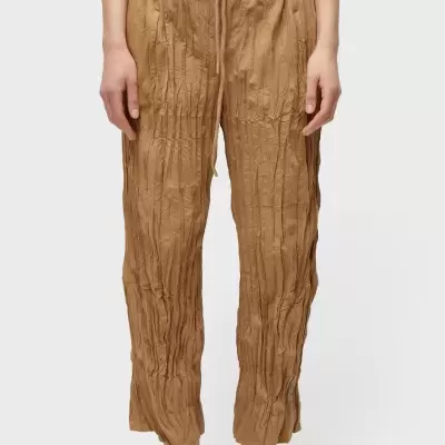 Calça Recortes Tricoline Wrinkled