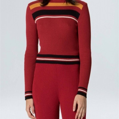 Blusa Feminina Ml Stripes Knit