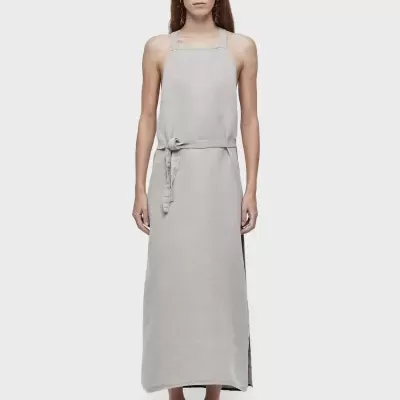 Vestido transpasse juta long double face