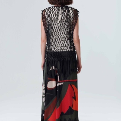 Colete sobreposicao macrame Osklen